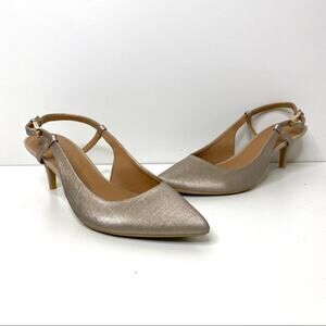 Calvin Klein Patsi Rose Gold Sling Back Heels 7